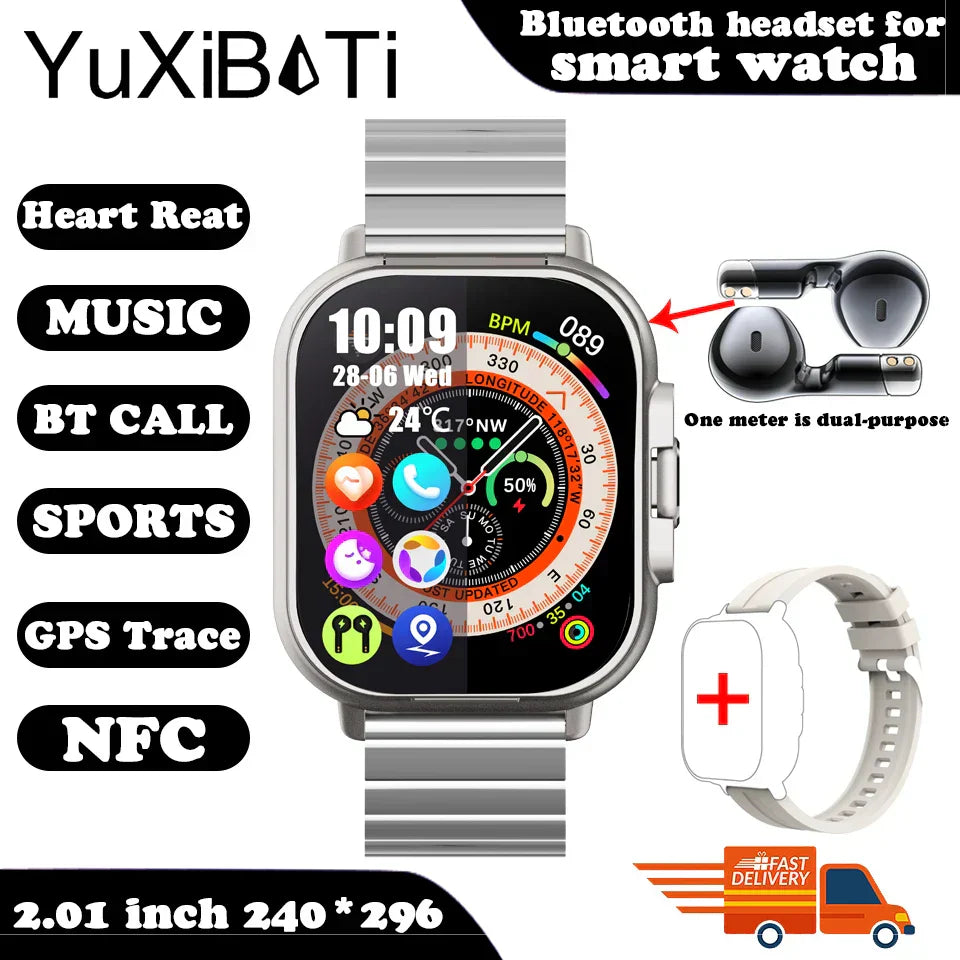 2024 Smart Watch 2 in 1 With Earphone 