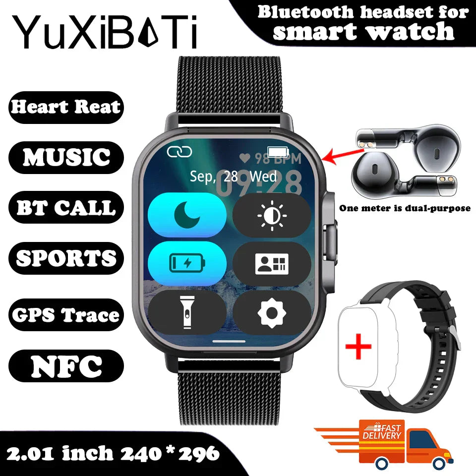 2024 Smart Watch 2 in 1 With Earphone 