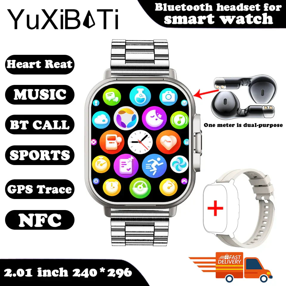 2024 Smart Watch 2 in 1 With Earphone 