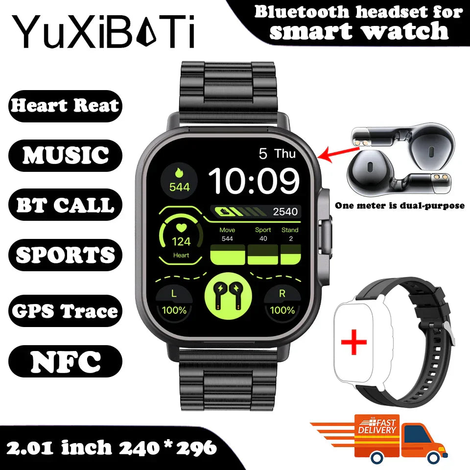 2024 Smart Watch 2 in 1 With Earphone 