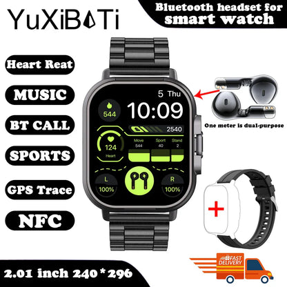 2024 Smart Watch 2 in 1 With Earphone 