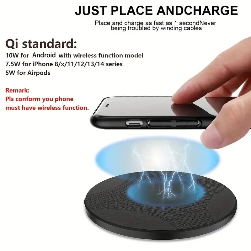 Wireless Charger Pad Stand Desktop Ultra-thin Mobile Phone