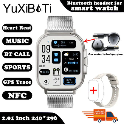 2024 Smart Watch 2 in 1 With Earphone 