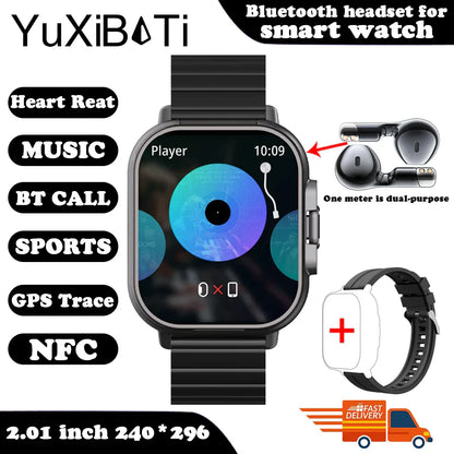 2024 Smart Watch 2 in 1 With Earphone 