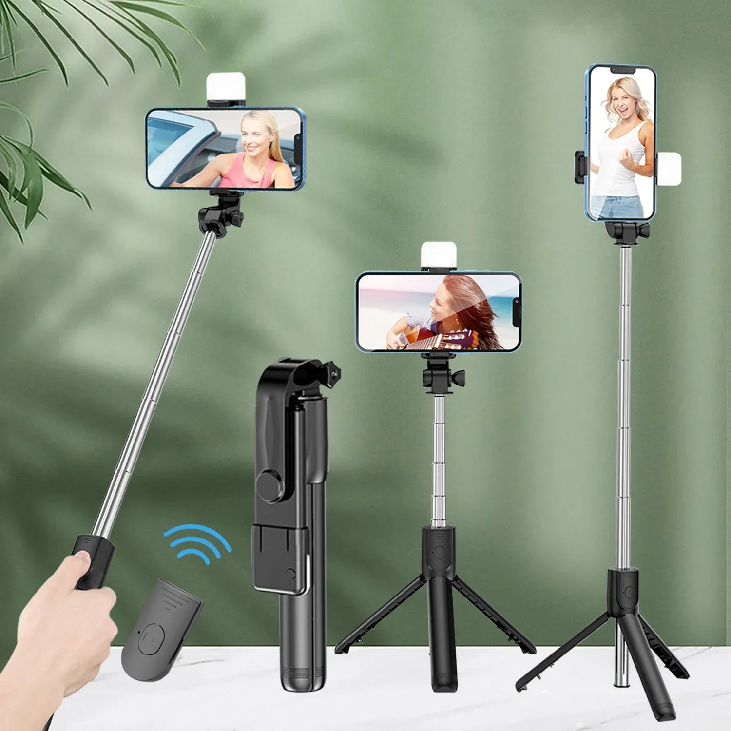 Bluetooth Remote Extendable Phone Tripod Wireless Selfie Stick