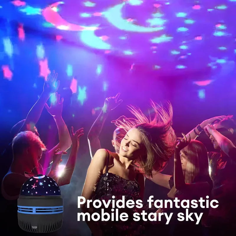 LED Starry Sky Night Lights USB Rechargeable Rotating Projector Lamp Magic Ball Moon Star Light For Home Room Atmosphere Decor