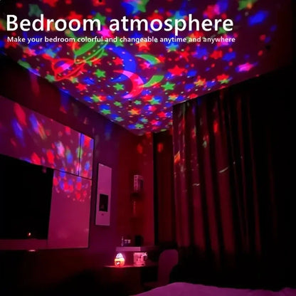 LED Starry Sky Night Lights USB Rechargeable Rotating Projector Lamp Magic Ball Moon Star Light For Home Room Atmosphere Decor